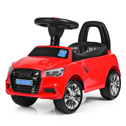 Каталка толокар Audi, MP3, світло, звук (червоний), фото 2