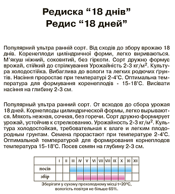 Редис "18 днів", опт 20 пакетів, фото 2