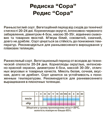 Редис "Сора", гурт 20 пакетів, фото 2