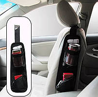 Органайзер на спинку сидіння в авто бічний на 3 відділення (чорний)