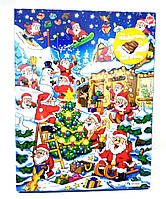 Адвентический календарь новогодний с шоколадом 200гр (Польша) картинки в ассортименте