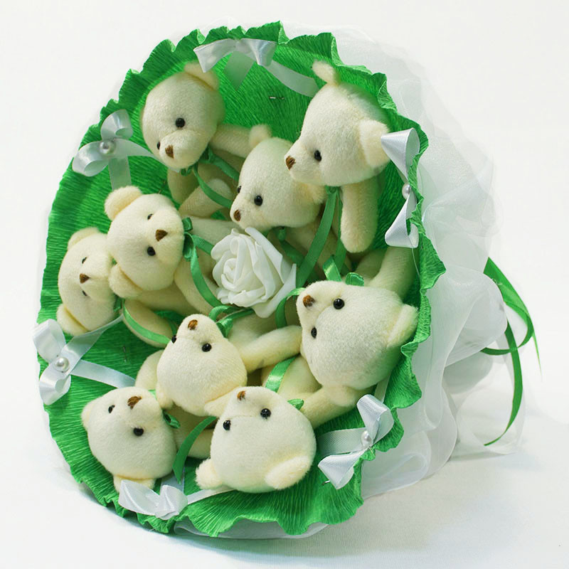 Букет із іграшок Ведмедики 9 смарагдовий, фото 1