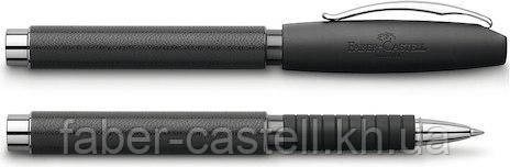 Ручка ролер Faber-Castell Essentio Black Leather корпус чорна шкіра, 148869