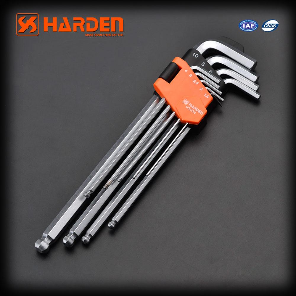 Набір екстрадовгих шестигранників із кулею 9 од. Harden Tools 540609