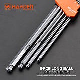 Набір екстрадовгих шестигранників із кулею 9 од. Harden Tools 540609, фото 3