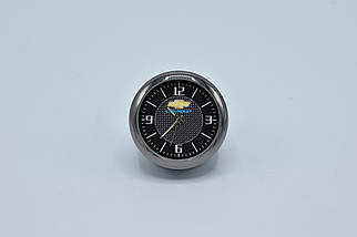 Годинник в автомобіль Vehicle clock Chevrolet, хром/круглі автомобільні годинники з маркою авто Шевроле, фото 2