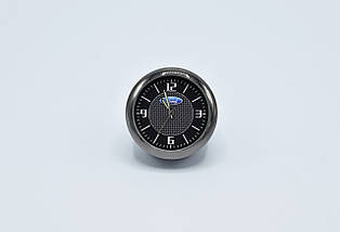 Годинник в автомобіль Vehicle clock Ford, хром/круглі автомобільні годинники з маркою авто Форд подарунок, фото 3
