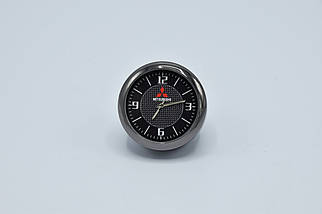 Годинник в автомобіль Vehicle clock Mitsubishi, хром/круглі автомобільні годинники з маркою авто Міцубісі, фото 3
