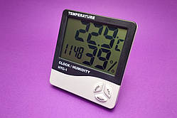 Термометр-гігрометр-годинник HTC-1 (чорна рамка)