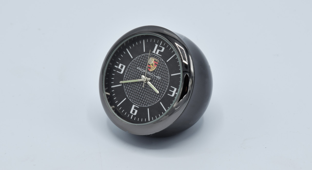 Годинник в автомобіль Vehicle clock Porsche, хром/круглі автомобільні годинники з маркою авто в Порше