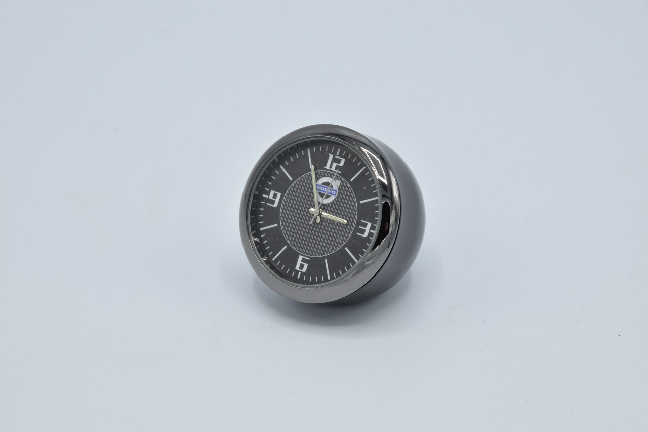 Годинник в автомобіль Vehicle clock Volvo, хром/круглі автомобільні годинники з маркою авто Вольво подарунок