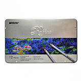 Олівці кольорові "Marco Raffine" 12 кольорів в металічному пеналі, фото 2