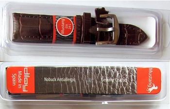 Ремінець для годинника з натуральної шкіри теляти 22 мм, сталева бакля