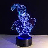 Світильник 3D людина Павук, Дизайнерські 3D світильники, Подарунок хлопчикові, Подарунок для дітей хлопчиків, фото 3