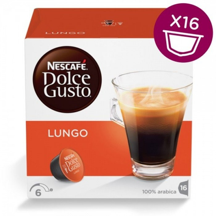 Кава в капсулах NESCAFE Dolce Gusto Lungo 16 шт. (Нескафе Дольче Густо Лунго)