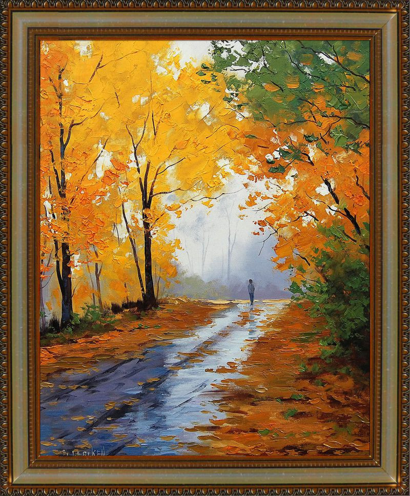 Репродукція сучасної картини «Осінь в парку» 28 х 35 см, фото 1