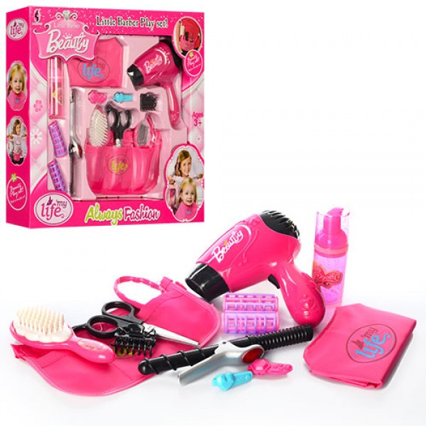 Набір перукаря V800-B, плойка, фен, звук, гребінець, ножиці, аксесуари, на бат-ку, фото 1