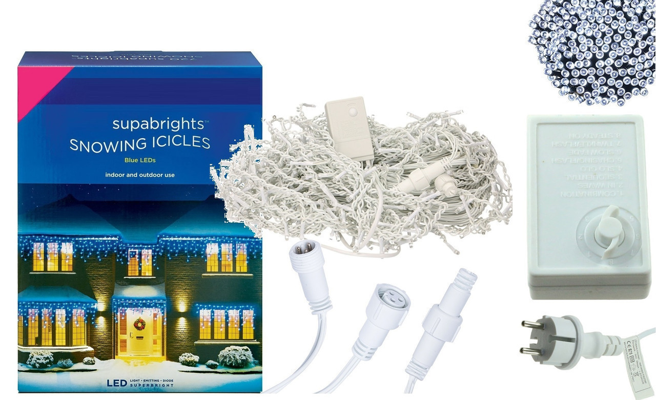 Новорічна гірлянда Бахрома 500 LED, Білий холодний світ 24 м, 22,5 W