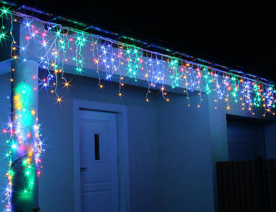 Новорічна гірлянда Бахрома 500 LED, Різнобарвний світ 24 м, фото 3
