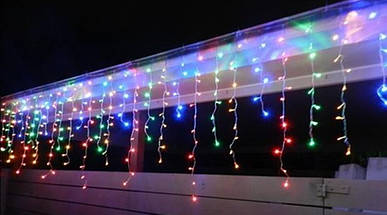 Новорічна гірлянда Бахрома 500 LED, Різнобарвний світ 24 м, фото 4