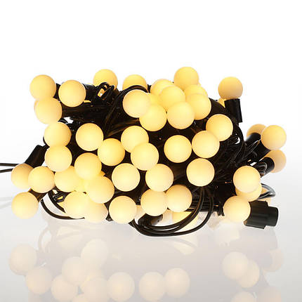 Новорічні кульки 100LED, білий теплий світло, фото 2