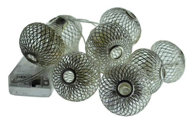 Новорічна гірлянда "Кулі" 8 LED, Білий теплий світло, фото 1
