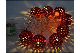 Новорічна гірлянда 8 LED, Білий теплий світло, що на пальчикових батарейках, фото 3