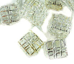 Новорічна гірлянда "Кубики" LED x 10, Білий холодний світ, На пальчикових батарейках, фото 3