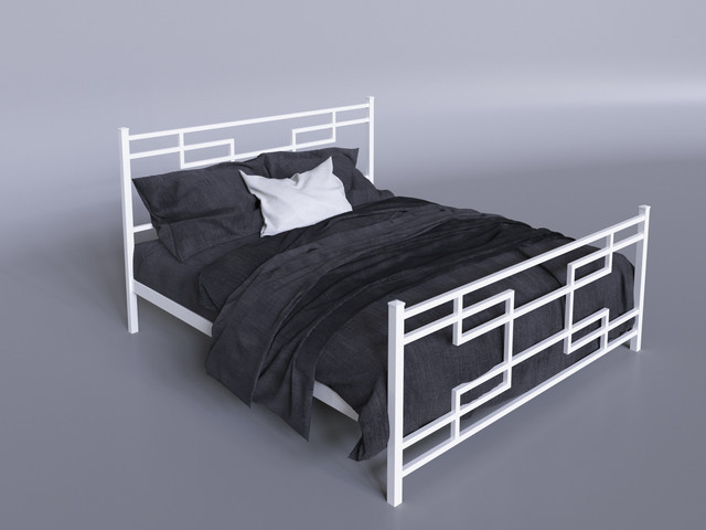 Двоспальне ліжко Фавор Тенеро 120х200 см в стилі Лофт з металевим узголів'ям-ізножьем біла