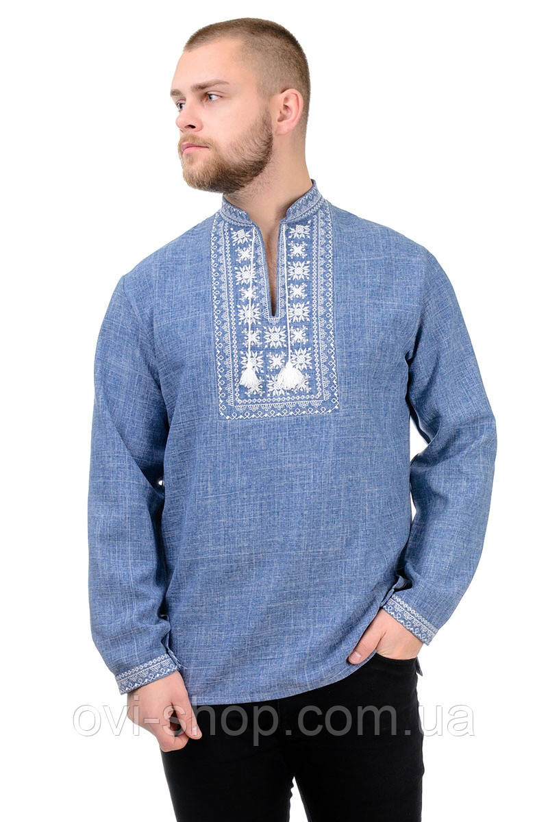 Чоловіча вишиванка з довгим рукавом, фото 1