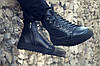 Чоловічі шкіряні черевики хайтопи на хутрі чорні, фото 3