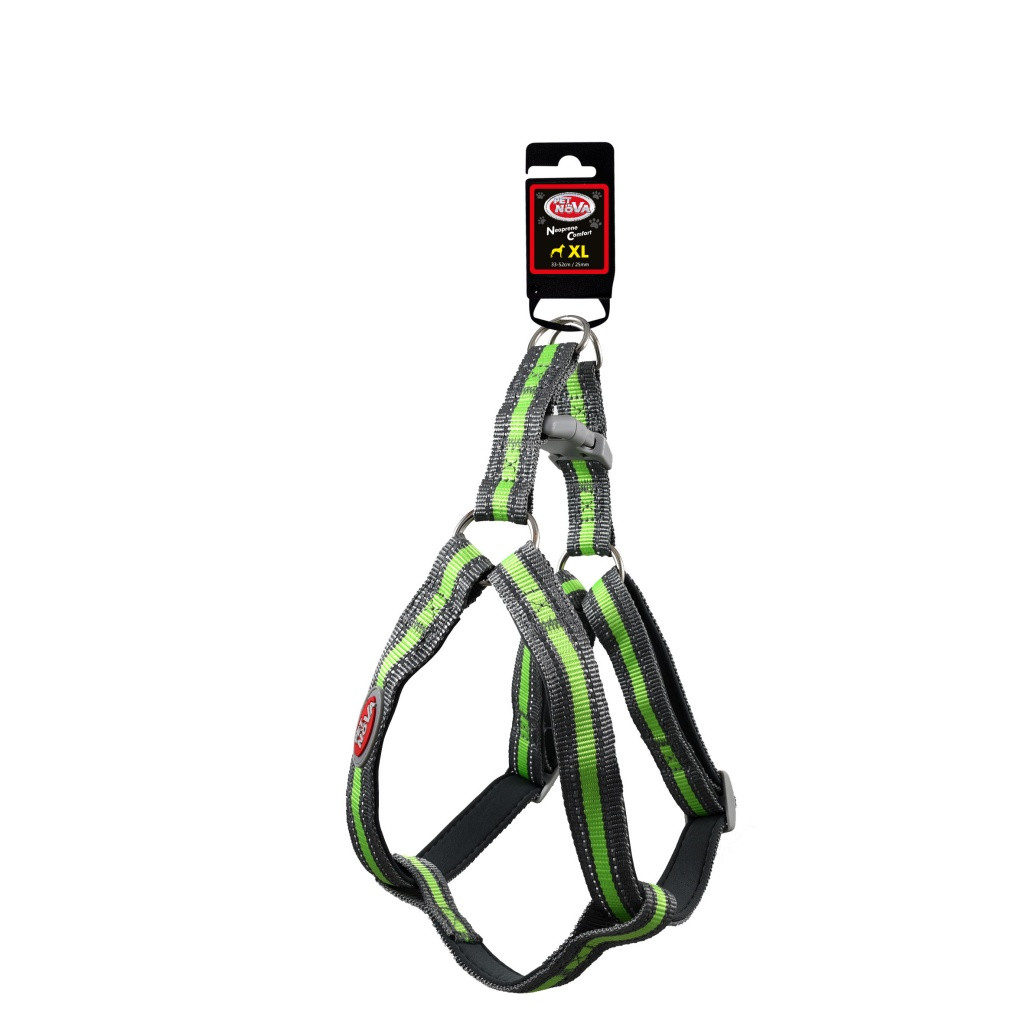 Нейлонова шлея з відбивачем Pet Nova XL 47-68 см Сіра