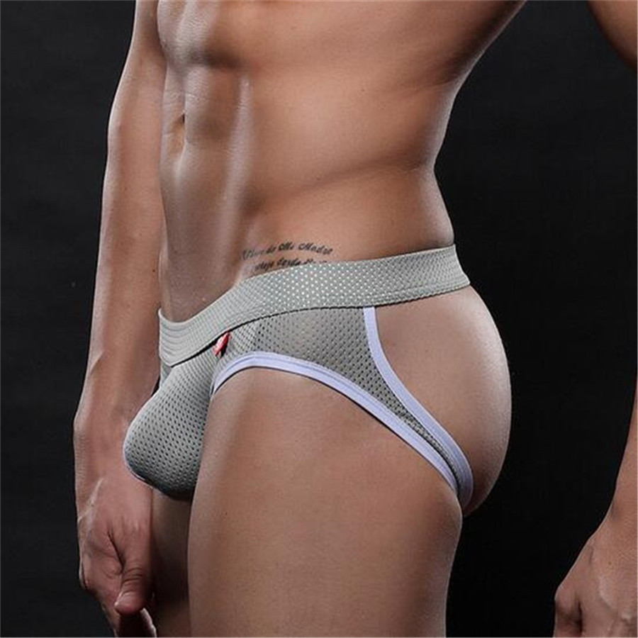 Труси чоловічі Сірі Jockstrap 1 сітка Розмір L (обхват талії 77-82 см) D01.2