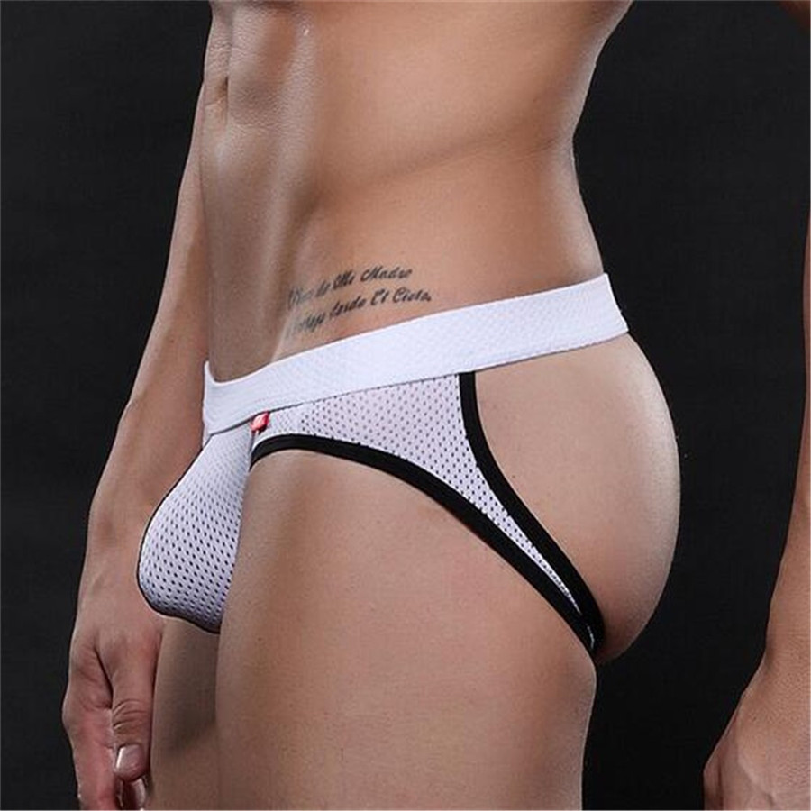 Труси чоловічі Білі Jockstrap 1 сітка Розмір ХL (обхват талії 79-87 см) D04.3