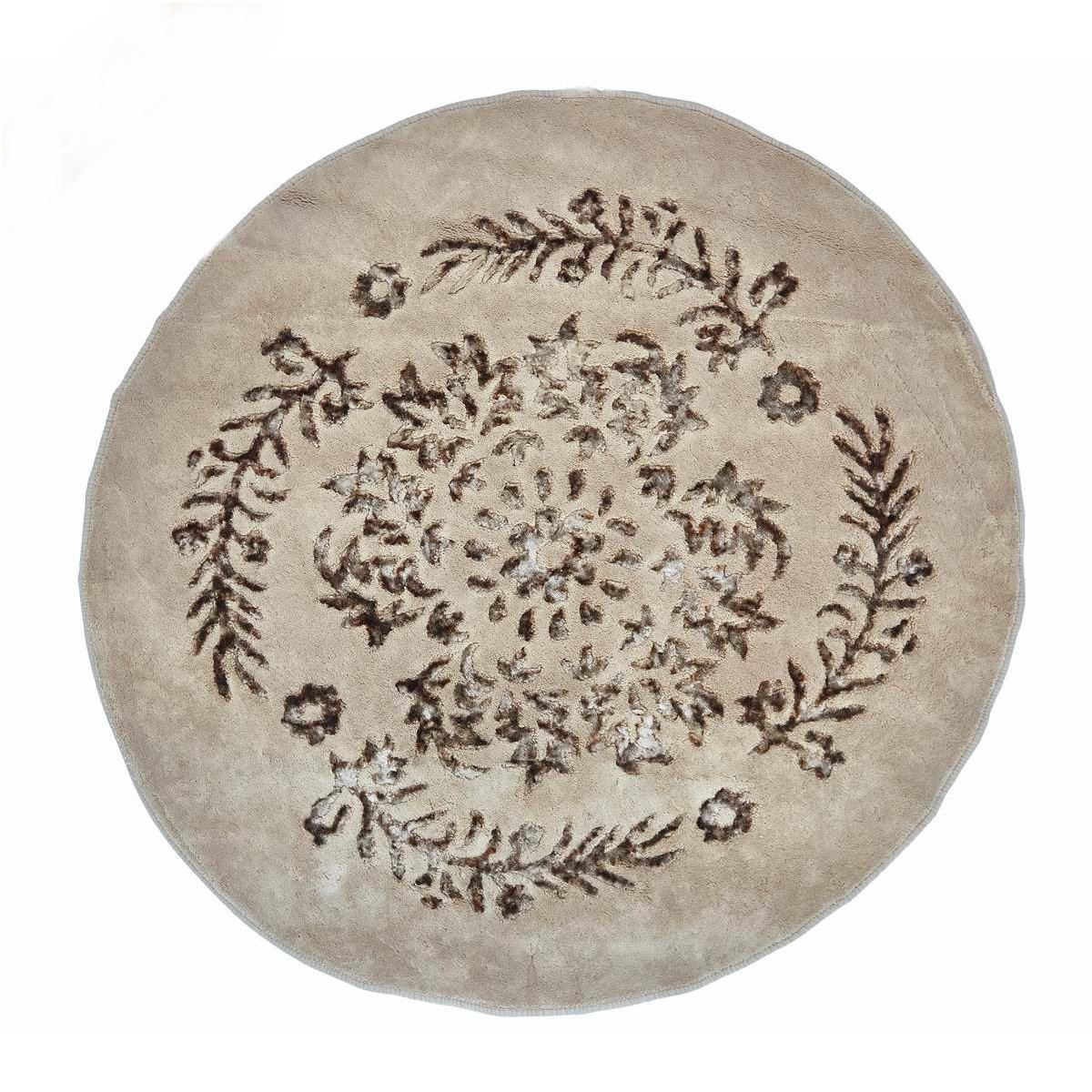 Килимок у ванну круглий Arya Luxor AR-1380062-brown 120 см коричневий 2785099