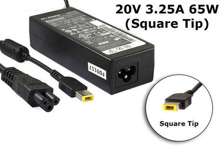 Блок живлення для ноутбука Lenovo 20V 3.25A 65W Square Tip, фото 2