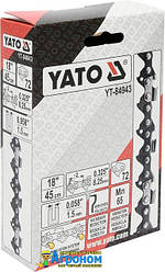 Ланцюг для пил YT-84943, 72 ланки, 3/8", 18" (45 см), YATO