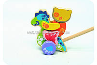 Дитяча дерев'яна каталка дракончик-каталка 12466 Cubika (Кубики). Дерев'яні еко іграшки, фото 3