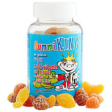 Мультивітаміни і мінерали з овочами, фруктами і волокнами, для дітей, 60 тягучок Gummi King