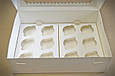 Коробка для капкейків, кексів та мафінів 12 штук Біла 355*255*100 з вікном, фото 6