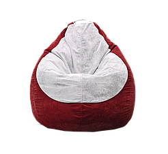 Бескаркасное кресло мешок Флок PufOn, L, Красный, Белый