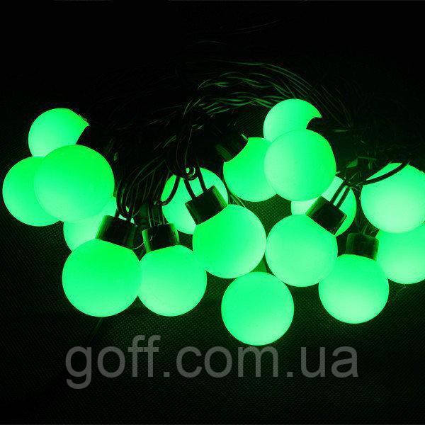 Гірлянда ШАРІКИ 50 LED 16 mm 6 метрів зелені