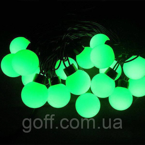 Гірлянда ШАРІКИ 50 LED 16 mm 6 метрів зелені, фото 1