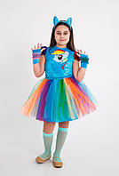 Костюм карнавальный для девочки Пони единорог My Little Pony Rainbow Dash Радуга рост 98-140 см