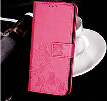 Чохол книжка Clover для Xiaomi Poco M3 з квіткою Малиновий