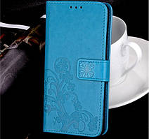 Чохол книжка Clover для Xiaomi Poco M3 з квіткою бірюзовий