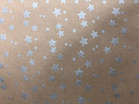 Крафт папір у рулоні срібна зірка, 70 см, 80 г/м2