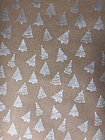 Крафт-папір "Ялинка срібло" у рулоні, ширина 70 см, 80 г/м2
