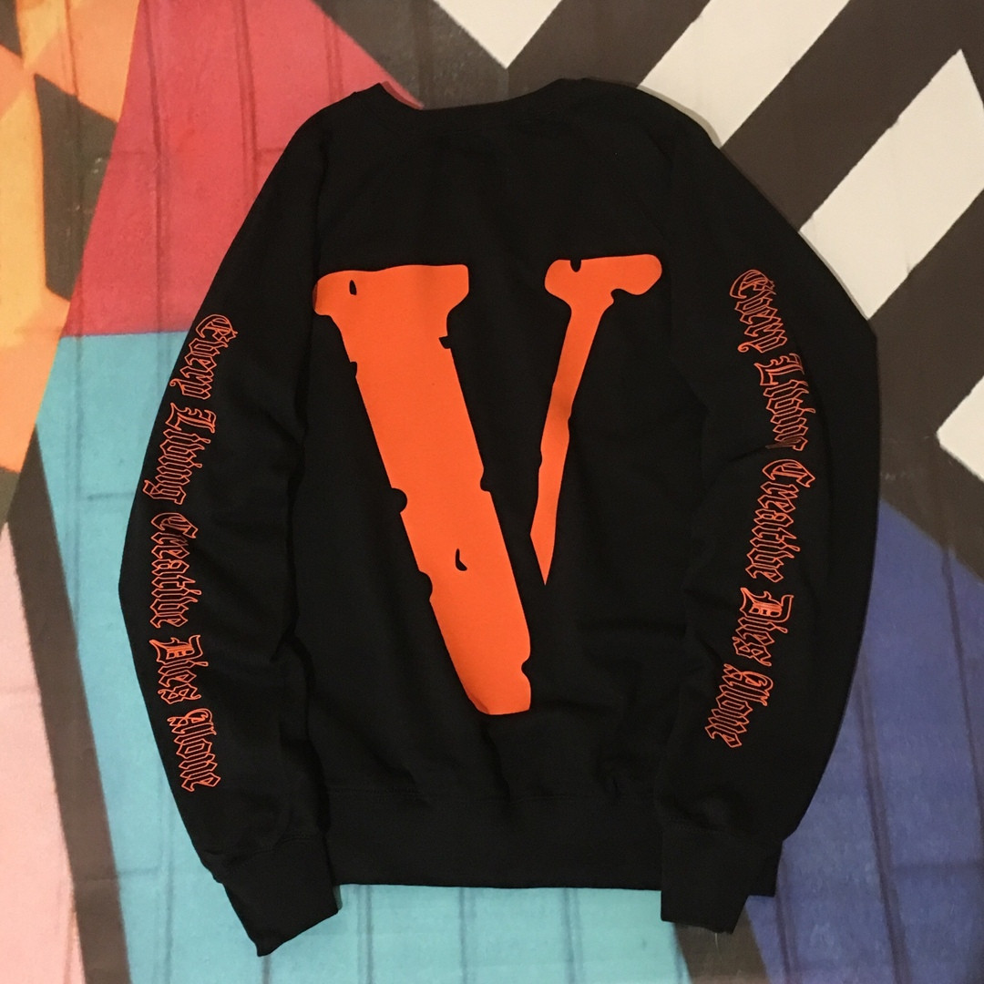 Світшот OFF WHITE & Vlone • Чоловічий і жіночий чорний светр • Хайповий бренд XS