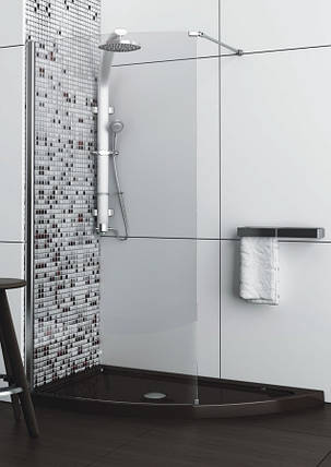 Асиметрична душова кабіна Aquaform SOLITARE з коричневим піддоном 1520x800x2070, фото 2